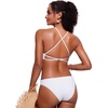 image:imageCRZ YOGA Deep V Neck Bikini Tops for Women  Padded Criss Cross Back Triangle Sexy Swim Bathing Suit BraWhite