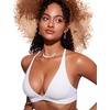 image:imageCRZ YOGA Deep V Neck Bikini Tops for Women  Padded Criss Cross Back Triangle Sexy Swim Bathing Suit BraWhite