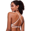 image:imageCRZ YOGA Deep V Neck Bikini Tops for Women  Padded Criss Cross Back Triangle Sexy Swim Bathing Suit BraWhite