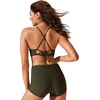 image:imageCRZ YOGA High Neck Bikini Tops for Women  Padded Crisscross Tie Back Bathing Suit Swim BraDark Olive