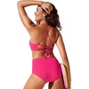 image:imageCRZ YOGA High Neck Bikini Tops for Women  Padded Crisscross Tie Back Bathing Suit Swim BraGranita Pink