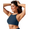 image:imageCRZ YOGA High Neck Bikini Tops for Women  Padded Crisscross Tie Back Bathing Suit Swim BraInsignia Blue