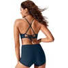 image:imageCRZ YOGA High Neck Bikini Tops for Women  Padded Crisscross Tie Back Bathing Suit Swim BraInsignia Blue