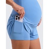 image:imageCRZ YOGA Lightweight Maternity Dolphin Workout Shorts 3  Soft Athletic Running Casual Womens Pregnancy with Liner PocketsParty Blue