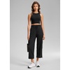 image:imageCRZ YOGA Lightweight Straight Leg Cropped Pants for Women 24  Ruched Casual Work Athletic Capri with PocketsBlack