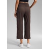 image:imageCRZ YOGA Lightweight Straight Leg Cropped Pants for Women 24  Ruched Casual Work Athletic Capri with PocketsHot Fudge Brown