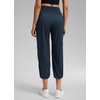 image:imageCRZ YOGA Lightweight Straight Leg Cropped Pants for Women 24  Ruched Casual Work Athletic Capri with PocketsInk Blue