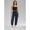 image:imageCRZ YOGA Lightweight Straight Leg Cropped Pants for Women 24  Ruched Casual Work Athletic Capri with PocketsInk Blue