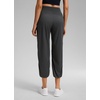 image:imageCRZ YOGA Lightweight Straight Leg Cropped Pants for Women 24  Ruched Casual Work Athletic Capri with PocketsInk Gray
