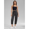 image:imageCRZ YOGA Lightweight Straight Leg Cropped Pants for Women 24  Ruched Casual Work Athletic Capri with PocketsInk Gray