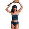 image:imageCRZ YOGA Longline Bandeau Bikini Tops for Women  Padded Strapless Adjustable Spaghetti Straps Swimsuit Bathing Crop TankiniInsignia Blue