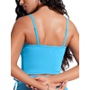image:imageCRZ YOGA Longline Bandeau Bikini Tops for Women  Padded Strapless Adjustable Spaghetti Straps Swimsuit Bathing Crop TankiniKayak Blue