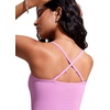 image:imageCRZ YOGA Longline Bandeau Bikini Tops for Women  Padded Strapless Adjustable Spaghetti Straps Swimsuit Bathing Crop TankiniVita Pink