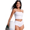 image:imageCRZ YOGA Longline Bandeau Bikini Tops for Women  Padded Strapless Adjustable Spaghetti Straps Swimsuit Bathing Crop TankiniWhite