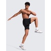 image:imageCRZ YOGA Mens Linerless Motion Shorts 7  Side Split Workout Daily Quick Dry for Gym Athletic Casual with PocketsBlack