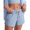 image:imageCRZ YOGA Mid Waisted Side Slit Beach Shorts for Women 3  Dolphin Swim Board Bathing Trunks Bottoms with LinerThe Breeze Blue