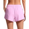 image:imageCRZ YOGA Mid Waisted Side Slit Beach Shorts for Women 3  Dolphin Swim Board Bathing Trunks Bottoms with LinerVita Pink