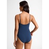 image:imageCRZ YOGA Nexfeel Double Lined V Neck One Piece Swimsuit for Women  Tummy Control Slimming Modest Bathing Suit Non PaddedInsignia Blue