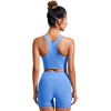 image:imageCRZ YOGA Racerback Bikini Tops for Women  Padded High Neck Modest Swim Sports Bathing BraBlue Violet