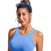 image:imageCRZ YOGA Racerback Bikini Tops for Women  Padded High Neck Modest Swim Sports Bathing BraBlue Violet