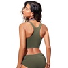 image:imageCRZ YOGA Racerback Bikini Tops for Women  Padded High Neck Modest Swim Sports Bathing BraDark Olive