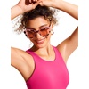 image:imageCRZ YOGA Racerback Bikini Tops for Women  Padded High Neck Modest Swim Sports Bathing BraGranita Pink