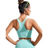 image:imageCRZ YOGA Racerback Bikini Tops for Women  Padded High Neck Modest Swim Sports Bathing BraHydra Blue