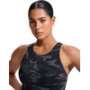 image:imageCRZ YOGA Racerback Bikini Tops for Women  Padded High Neck Modest Swim Sports Bathing BraJungle Camouflage Gray