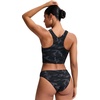 image:imageCRZ YOGA Racerback Bikini Tops for Women  Padded High Neck Modest Swim Sports Bathing BraJungle Camouflage Gray