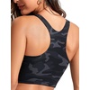 image:imageCRZ YOGA Racerback Bikini Tops for Women  Padded High Neck Modest Swim Sports Bathing BraJungle Camouflage Gray
