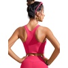 image:imageCRZ YOGA Racerback Bikini Tops for Women  Padded High Neck Modest Swim Sports Bathing BraMagenta