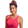 image:imageCRZ YOGA Racerback Bikini Tops for Women  Padded High Neck Modest Swim Sports Bathing BraMagenta