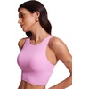 image:imageCRZ YOGA Racerback Bikini Tops for Women  Padded High Neck Modest Swim Sports Bathing BraVita Pink