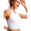 image:imageCRZ YOGA Racerback Bikini Tops for Women  Padded High Neck Modest Swim Sports Bathing BraWhite