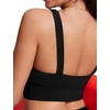 image:imageCRZ YOGA Scoop Neck Longline Bikini Tops for Women  Padded Wide Straps Modest Swimsuit Bathing Suit Sports BraBlack