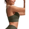 image:imageCRZ YOGA Scoop Neck Longline Bikini Tops for Women  Padded Wide Straps Modest Swimsuit Bathing Suit Sports BraDark Olive