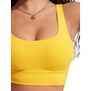 image:imageCRZ YOGA Scoop Neck Longline Bikini Tops for Women  Padded Wide Straps Modest Swimsuit Bathing Suit Sports BraHigh Visibility Yellow