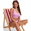 image:imageCRZ YOGA Scoop Neck Longline Bikini Tops for Women  Padded Wide Straps Modest Swimsuit Bathing Suit Sports BraVita Pink