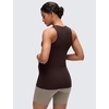 image:imageCRZ YOGA Softembrace Maternity High Neck Tank Tops  Soft Sleeveless Casual Going Out Pregnancy Basic TShirts for WomenHot Fudge Brown