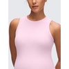 image:imageCRZ YOGA Softembrace Maternity High Neck Tank Tops  Soft Sleeveless Casual Going Out Pregnancy Basic TShirts for WomenPink Peony