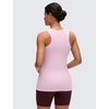 image:imageCRZ YOGA Softembrace Maternity High Neck Tank Tops  Soft Sleeveless Casual Going Out Pregnancy Basic TShirts for WomenPink Peony