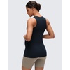 image:imageCRZ YOGA Softembrace Maternity High Neck Tank Tops  Soft Sleeveless Casual Going Out Pregnancy Basic TShirts for WomenTrue Navy