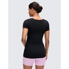 image:imageCRZ YOGA Softembrace Maternity U Neck Short Sleeve Shirts  Casual Pregnancy Tops Soft Work Going Out Basic TShirt for WomenBlack