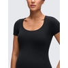 image:imageCRZ YOGA Softembrace Maternity U Neck Short Sleeve Shirts  Casual Pregnancy Tops Soft Work Going Out Basic TShirt for WomenBlack