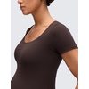 image:imageCRZ YOGA Softembrace Maternity U Neck Short Sleeve Shirts  Casual Pregnancy Tops Soft Work Going Out Basic TShirt for WomenHot Fudge Brown