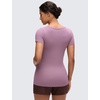 image:imageCRZ YOGA Softembrace Maternity U Neck Short Sleeve Shirts  Casual Pregnancy Tops Soft Work Going Out Basic TShirt for WomenLight Lavender