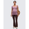 image:imageCRZ YOGA Softembrace Maternity U Neck Short Sleeve Shirts  Casual Pregnancy Tops Soft Work Going Out Basic TShirt for WomenLight Lavender