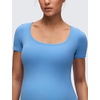 image:imageCRZ YOGA Softembrace Maternity U Neck Short Sleeve Shirts  Casual Pregnancy Tops Soft Work Going Out Basic TShirt for WomenParty Blue