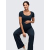 image:imageCRZ YOGA Softembrace Maternity U Neck Short Sleeve Shirts  Casual Pregnancy Tops Soft Work Going Out Basic TShirt for WomenTrue Navy