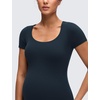 image:imageCRZ YOGA Softembrace Maternity U Neck Short Sleeve Shirts  Casual Pregnancy Tops Soft Work Going Out Basic TShirt for WomenTrue Navy